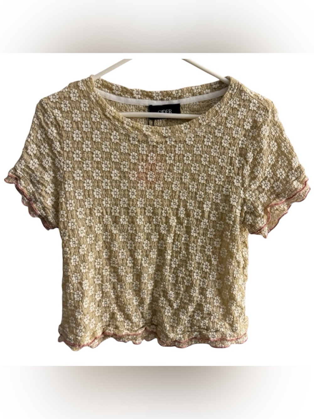 Cider Vintage Style Cropped Floral Top